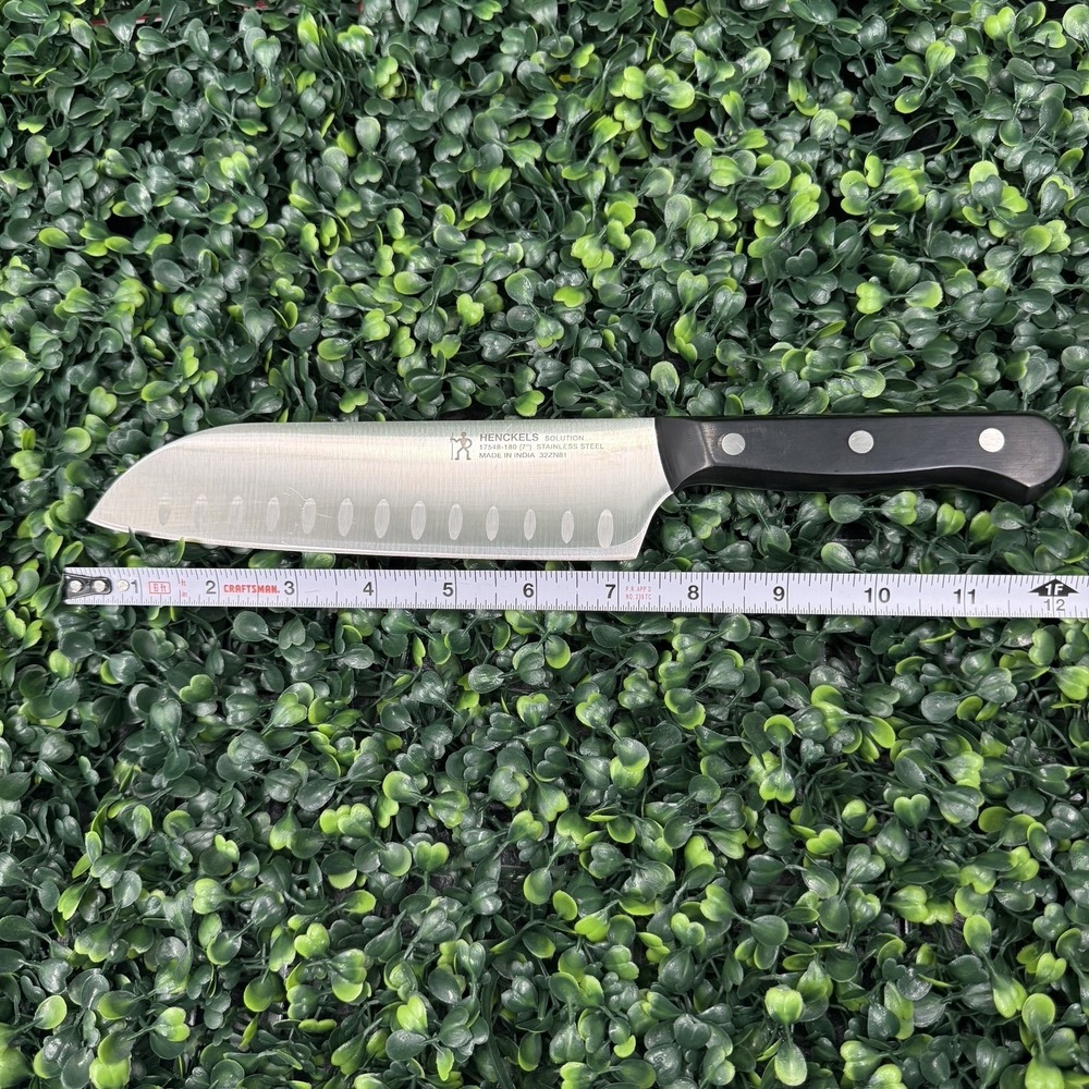 Henckels 7" Santoku Knife Solution Stainless Steel Black Handle‎ 17548-180 - Picture 6 of 7